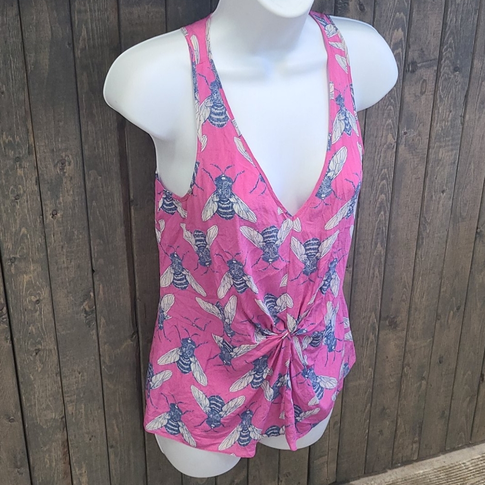 Leifnotes Pink Fly Pattern Blouse - Picture 2 of 4